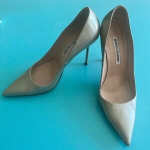 Manolo Blahnik BB Patent Pointed Toe Pump